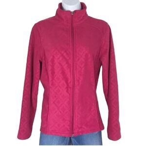 Lands’ End Textured Print Fleece Full ZIP Jacket